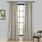 TWOPAGES 4 Kinds of Hanging Methods Linen Room Darkening Curtain, Birch Solid Natural Rod Pocket Curtain for Sliding Glass Door, 1 Panel, 100 W x 84 L Inches
