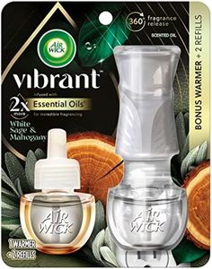 Air Wick Plug in Scented Oil Starter Kit (Gadget + 2 Refills), White Sage & Mahogany, Air Freshener, Essential Oils