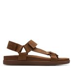 Clarks Men's Sunder Range Sandal, Tan Leather, 9 UK