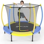 BCAN 60IN Mini Trampoline for Ages 2 to 5 Toddlers, 5FT Safety Toddler Trampoline - Indoor/Outdoor-Blue