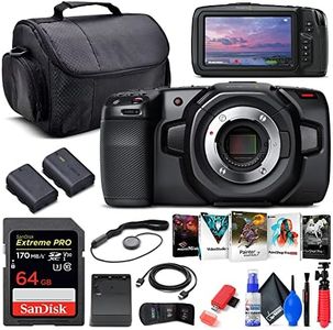 Blackmagic Design Pocket Cinema Camera 4K (CINECAMPOCHDMFT4K) + 64GB Memory Card + LPE6 Battery + External Charger + Card Reader + Corel Photo Software + Case + Flex Tripod + Cap Keeper + More