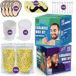 Waxfans Nose Wax Kit Men,Ear Hair Wax Kit,200g Wax,40 Applicators for 40 Uses,Nose & Ear Hair Removal for Men and Women,Long-lasting Ear and Nose Waxing Kit Blue+Purple