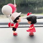 Antiq Creation Car Decor for Car Dashboard Love Heart Kissing Couple Car Interior Decoration Accessories Decorative Showpiece Home Garden Decor Cute Heart Couple Miniature (Balloon Heart Couple Set)