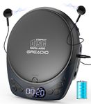 Portable CD Player with Headphones, Rechargeable CD Player for Car & Home, Small CD Players Portable with 60s Anti-Skip, Supports CD/MP3/WMA/TF Card/AUX (Blue