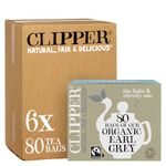 Clipper Organic Earl Grey Tea Bags | Natural, Unbleached, Plant-Based Biodegradable & Non GM Black Tea | Eco Conscious & Fair Trade Tea Bags | Individually Wrapped with String & Tag (480 Teabags)