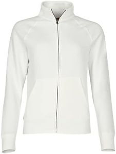 Fruit of the Loom Felpa Invernale con Zip Donna (M) (Bianco)