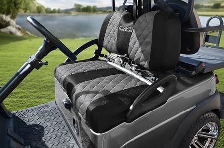 Golf Cart Seat Covers Fit to Club Car Precedent,DS and Yamaha,Breathable Washable Polyester Mesh Cloth. Renew Your Golf Cart. (Grey/Black)