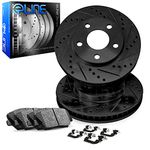 R1 Concepts Front Brakes and Rotors Kit |Front Brake Pads| Brake Rotors and Pads| Ceramic Brake Pads and Rotors |Hardware Kit |fits 2008-2019 Pontiac Vibe, Scion xD, Toyota Corolla, Matrix