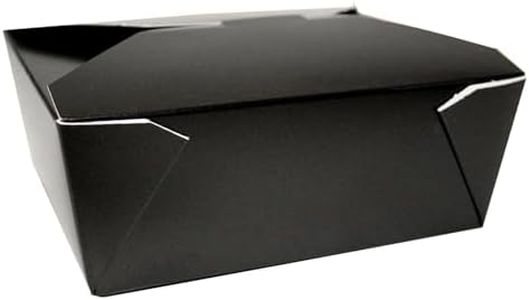 FC Meyer MeyerPak #1 Take Out Cartons, Leak & Grease Resistant Take Out Boxes, To Go Food Containers, 4 3⁄8” x 3 1⁄2” x 2 1⁄2“, Black, Pack of 450