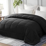 Whale Flotilla Reversible Duvet Double Size for All Seasons, 7.5 Tog Down Alternative Box Sitiched Duvets, Lightweight and Machine Washable, 200x200 cm, Black