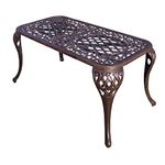 Oakland Living Royal Cast Aluminum Coffee Cocktail Table, 35"x 18", Antique Bronze