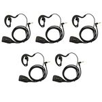 Walike Talkie Earpiece with Mic 1 Pin 2.5mm G Shape Adjustable Volume Headset Compatible with Motorola Radios Talkabout MH230R MH230TPR MR350R MS350R MT350R(5 Pack)