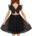 Arshiner Black Tulle Dress for Girls Summer Formal Kids Prom Tutu Dresses 6Y