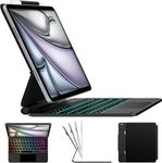 typecase Edge for iPad Air 11 Inch (M3/M2, 2025/2024), iPad Pro 11(4th/3rd/2nd/1st Gen) & iPad Air 5th/4th Gen, Magic Keyboard Case, Floating Cantilever,Precision Click anywhere Trackpad (Gr Black'25)