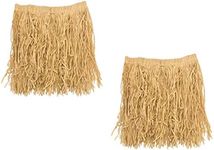 Beistle Unisex/Adult Standard Mini Hula Skirt-2 Piece, Natural Raffia