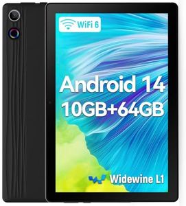 FancyDay Tablet, 10 inch Tablet Android 14 with Octa-Core Processor Tablet PC, USB OTG and Face Recognition, 10GB+64GB(TF 1TB), WideVine L1, WiFi6, BT 5.3, 5000mAh, Aura Spiritual, Black