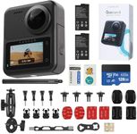 KanDao QooCam 3 Action Camera, 1/1.55" Sensors 5.7K Photo @60fps 360 Video Camera, Waterproof, Stablization, Sport & Outdoor Camera. Motor Combo