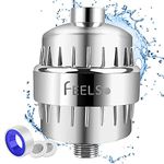 FEELSO 15 Stage Filtered Shower Head, High Pressure Hard Water Softener Showerhead with Filter Cartridge for Hard Water Remove Chlorine and Harmful Substances (15-stage filter element)
