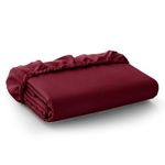 Lux Decor California King Fitted Sheet - Soft Microfiber Bottom Sheets - Upto 16 Inches Deep Pocket Fitted Sheet Only- Wrinkle, Fade & Shrinkage Resistant (Burgundy, California King)