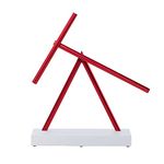 The Swinging Sticks Kinetic Energy Sculpture - Desktop Toy Version (White/Red)