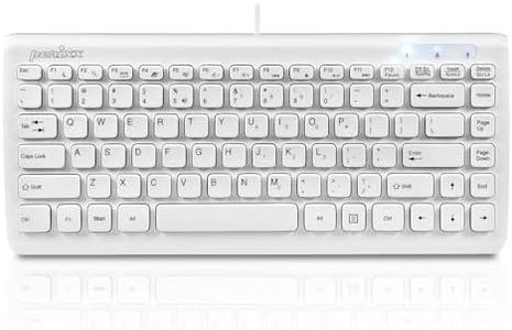 Perixx PERIBOARD-407W, Mini Keyboard - White - USB - 12.60"x5.55"x0.98" Dimension - Piano Finish - Chiclet Key Design - US English Layout