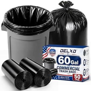Delxo 55-60 Gallon Trash Bags, 50 Count, 38” x 56” Heavy Duty Garbage Bags