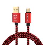 ULTRICS Micro USB Cable Nylon Braided Durable Android Charger Lead, Fast Charging and Data Sync Cord Compatible with Samsung Galaxy S7/ S6 Edge/ S5 J7 LG Nexus Nokia Xbox PS4 (Red, 30CM)