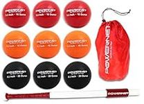 PowerNet Sweet Spot Training Bat + Softball 3.2" Progressive Weighted Ball 9 Pack Bundle | 27" w/PRO | Focus on Follow Through and Form | Build Strength and Muscle | Enhance Hand-Eye Coordination