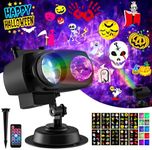 2024 Upgrade Halloween Projector Lights Outdoor, Christmas Projector with 10 HD Slides 10 Color 3D Ocean Wave Waterproof Holiday Projector with Remote Control for House Window Garden Garage