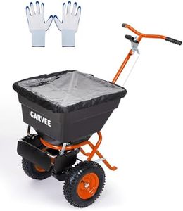 Garvee 100LBS Push Lawn Spreader, Broadcast Spreader with Hopper Grate