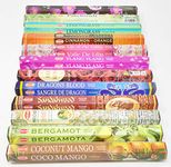 Hem Incense Sticks – 12 Assorted Fragrances with JRose Incense Holder | 20 Sticks per Box | Aromatherapy, Meditation, Relaxation | Total 240 Sticks