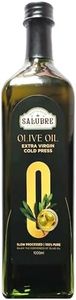 Salubre Extra Virgin Olive Oil | Slow Processed First Cold Pressed (Spain's Product) glass bottle | Rich in Antioxidants | 75% MUFA | Ideal For cooking like Marinate, sauteing & grilling, Salad ,Paratha ,Dressing. (1000 ml)