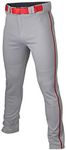 Easton Rival+ Piped Baseball Pant, Grey/Red, Adult XLarge