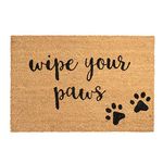 Nicola Spring Non-Slip Door Mat Natural Coir Indoor Outdoor Welcome Mats - 60x90cm - Cat Paws