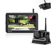 eRapta Magnetic Wireless Backup Camera 5” IPS Monitor, 2-Min DIY Installation,1080P, 9600mAh Lower Consumption Rechargeable Camera System for Hitching Horse Fifth Wheels/Trailer/RV/Truck/Car