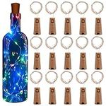 Gukasxi 16 Packs 2m 20 Led Wine Bottle Lights with Cork Bottle Stopper Lights Led Cork Lights for Bottles for Christmas Decor Party Table Decorations Girls Bedroom Decor (Multi-Colored)