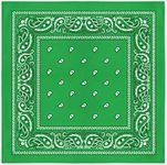 Jordefano 16 Pack Paisley 100% Cotton Double Sided Bandanas (Green)