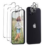 ORIbox Glass Screen Protector for iPhone 12 Pro Max, 3 Packs Anti-Scratch HD Tempered Glass Screen Protector with 2 Packs Camera Lens Protector