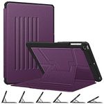 Fintie Magnetic Stand Case for iPad 9.7 2018 2017 / iPad Air 2 / iPad Air, [Multiple Secure Angles] Shockproof Rugged Soft TPU Back Cover with Auto Wake/Sleep,Purple