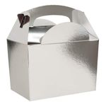 We Can Source It Ltd - Metallic Silver Meal Box for Children/Kids - Perfect for Picnics, BBQs, and Parties - Fully Compostable, Biodegradable and Eco-Friendly - Pack of 50