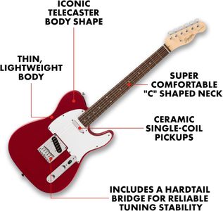 Squier Telecaster Electric Guitar – Dakota Red
