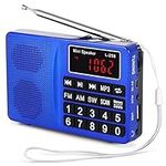 PRUNUS L-258 Small Radio Portable and Mains, AM(MW)/SW/FM Radio Rechargeable with Bass Speaker, Large Button and Display. Stores Stations Automatically.(NO Manual Memory Stations Function)