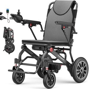 New Upgrade Electric Wheelchair for Adults, 38LBS Lightweight Foldable Motorized Wheelchair with 18+ Miles Long Travel Range, 500W Power, 350 LBS Weight Capacity, Airline Approved for Seniors