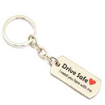 MorningVale Metal Keychain Customize Personalized Drive Safe Daddy Keychain We Love You Father Gifts Christmas Valentines Birthday For Dad From Daughter (Drive Safe-2),Silver