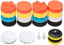 EZONEDEAL 22 PCS Drill Polishing Buffing Pads Kit, 3" Buffing Pads, Car Foam Drill Buffer Polisher for Drilling, Buffing, Waxing, Detailing Kit for Car (18 Pads, 2 Drill Adapter, 2 Suction Cup)