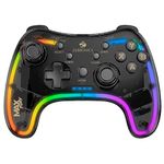 Zebronics MAX FURY Transparent RGB LED Illuminated Wired Gamepad for Windows PC, Android, with Dual analog sticks, Quad front triggers, Dual motors force, Haptic Feedback, Supports X-Input & D-Input.