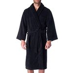 Alpine Swiss Aiden Mens Cotton Terry Cloth Bathrobe Shawl Collar Velour Spa Robe BLK XLXXL