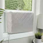 HOXHA Indoor Air Conditioner Cover for Window Units,Double Insulation Anti-Rust Adjustable Inside Window AC Cover with Free Elastic Straps