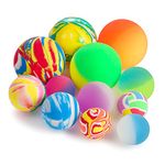 Pllieay 12pcs Bouncy Balls, 3 Sizes Mixed Color Party Bag Toys, Party Bags Fillers Bouncy Balls for Kids, Party Bag Fillers, Gift Bag Filling