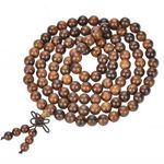 Kuesn 8mm 108 Mala Prayer Beads Bracelet Natural Wood Tibetan Buddhist Buddha Meditation Bead Necklace Bracelet (Deep coffee)